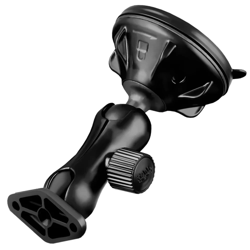 Twist-Lock Low-Profile Suction Cup Plastic Double Ball Mount